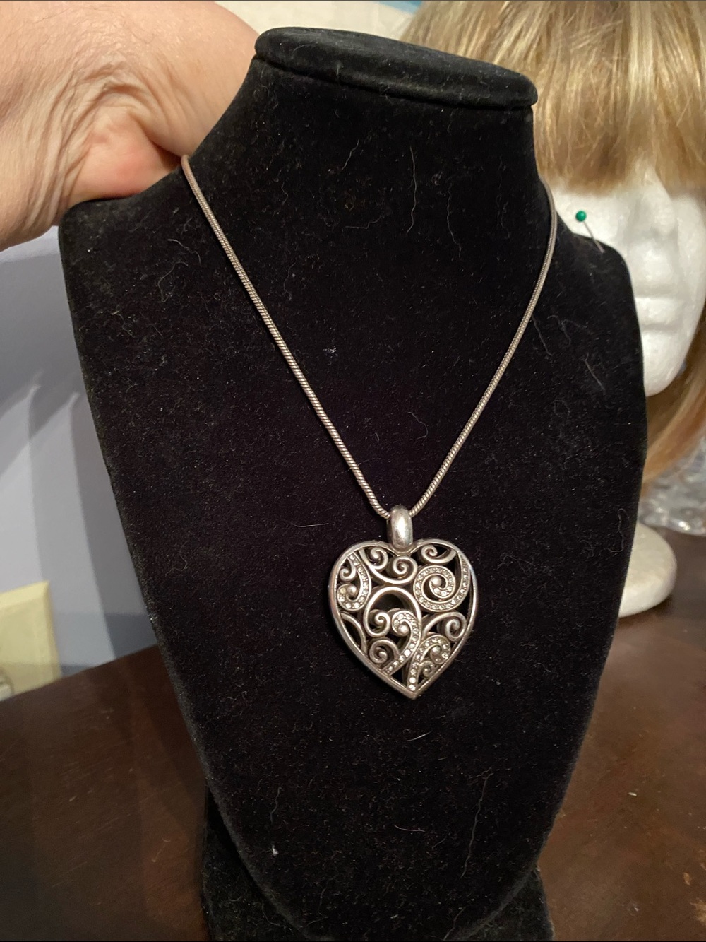 V! Brighton silver plated Contempo Heart necklace